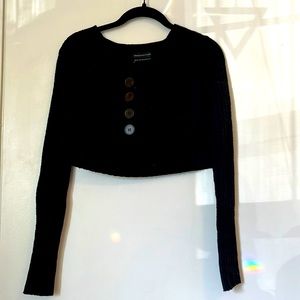 Urban Outfitters Cropped Black Sweater with Buttons